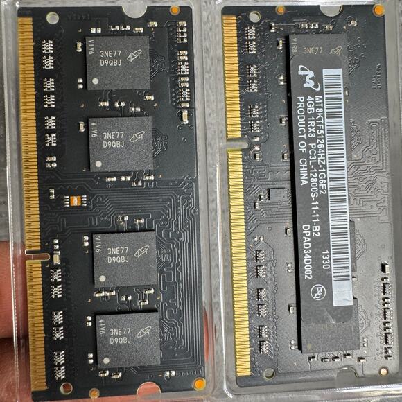 Micron 4GB PC3L-12800S DDR3L 1600MHz 1Rx8 Laptop RAM MTA4ATF51264HZ Lot of 2 - Picture 2 of 2